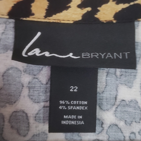 Lane Bryant Leopard Print Long Sleeve Button Down Top - Picture 9 of 9